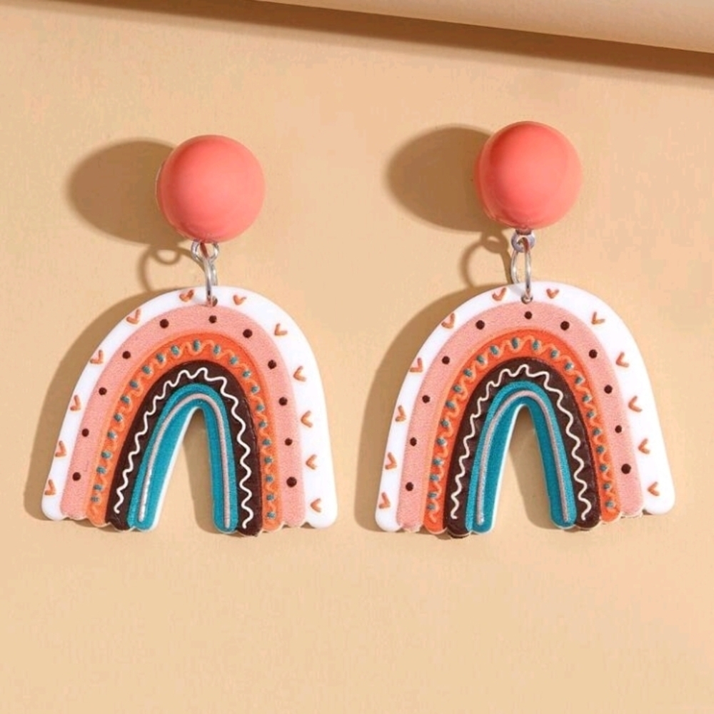 New Boho Rainbow Drop Earrings